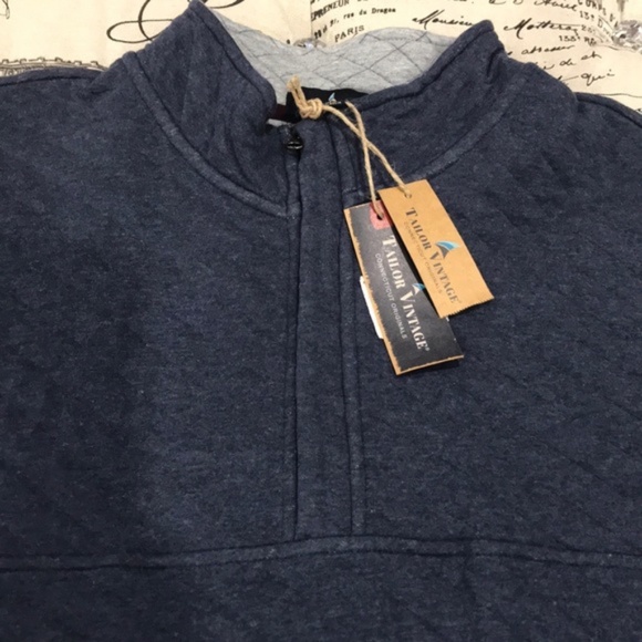 Tailor Vintage Quarter Zip Quilted Knit Pullover - Picture 6 of 6